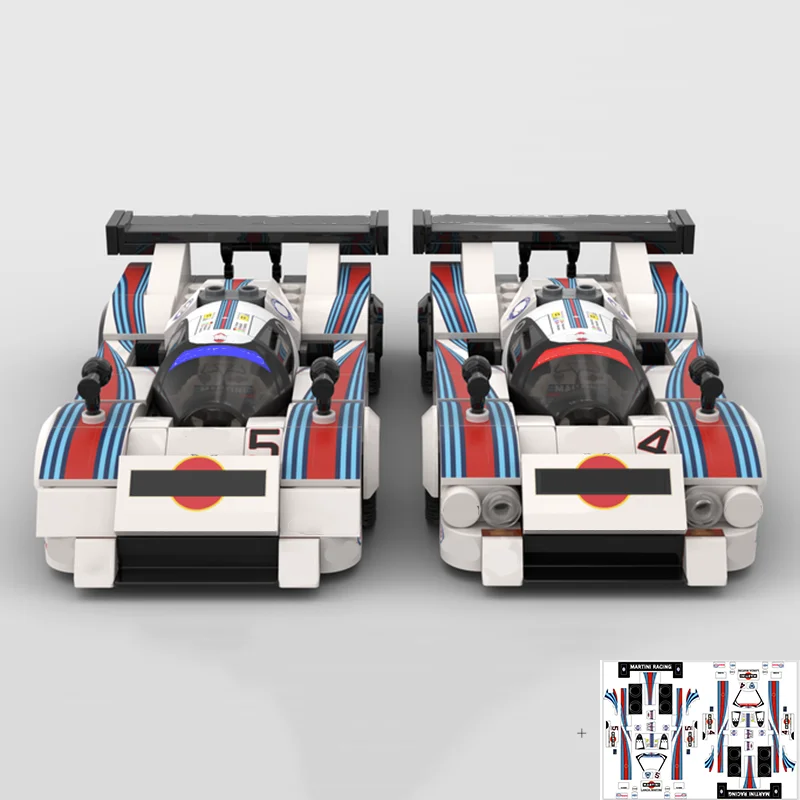 Speed Champion 390Pcs Moc Lancia Lc2 Martini Racing - Group C (1984) Sport Car Building Blocks Adesivi Giocattolo Brick Holiday Gifts