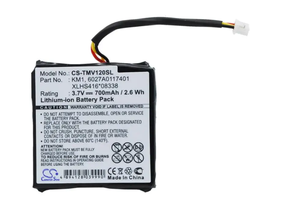 Cameron Sino 700 Mah Batteria Per Tomtom 4Eh44 Avviare 20 Via 120 125 In Diretta 120 125 Euro In Diretta Regionale 6027A0117401 6027A0117412 Km1