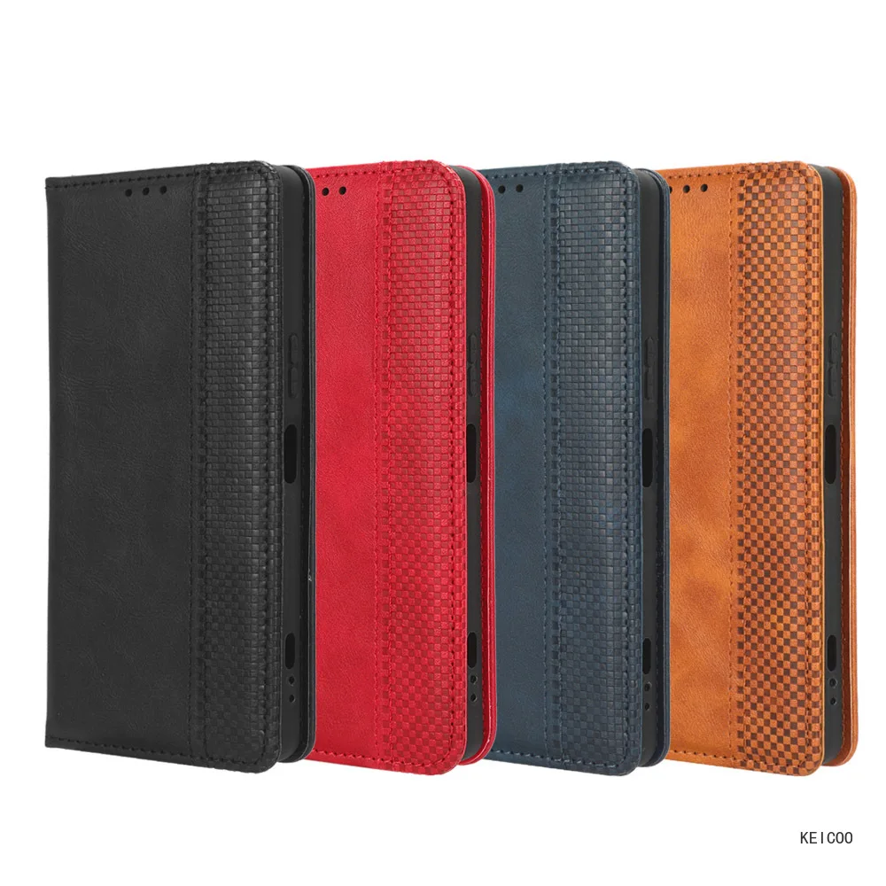 Simplicity Anti-Caduta Portafoglio Clip Custodia In Pelle Per Sony Xperia 1 5 10 V 2023 Flip Cover Card Insert Stand Holder Phone Shell