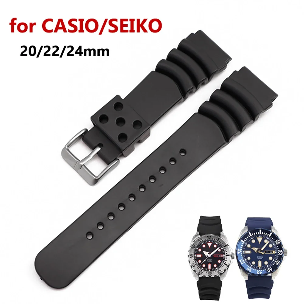 Cinturino Da Polso Per Seiko 20Mm 22Mm 24Mm Cinturino In Gomma Subacqueo Cinturino Sportivo In Silicone Per Seiko Skx007/009 Per Orologio Casio