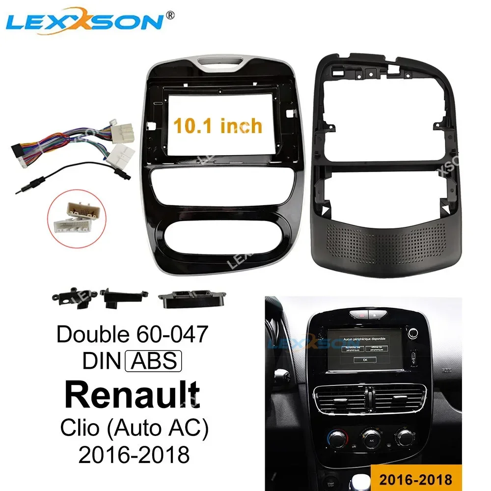 Car Fascia Trim Kit Per Renault Clio 2016 17 2018 Manuale Ac Doppio Din Car Dvd Frame Audio Fitting Canbus Adapter Dash Panel
