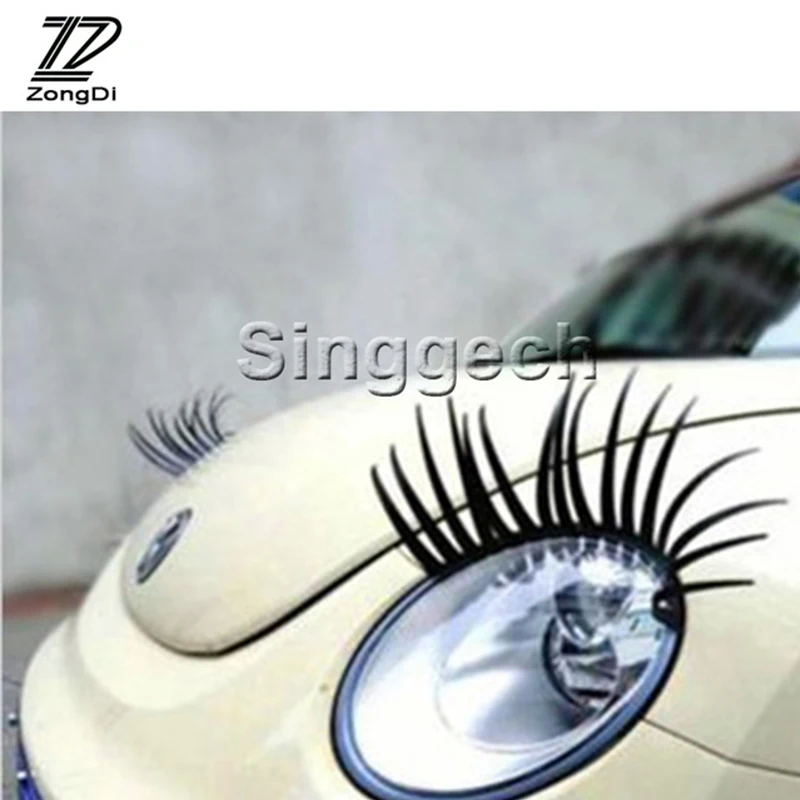 Zd 1 Paio 3D Car Fake Eye Lash Stickers Faro Per Bmw Toyota Ford Renault Opel Kia Vw Honda Mercedes Mazda Peugeot Audi 2017