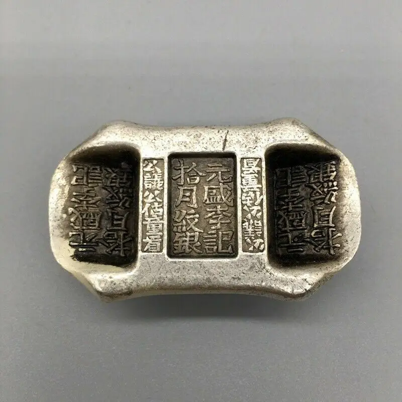 2.2 Pollici Cina Miao Argento Valuta Moneta Dinastia Palazzo Soldi Lingotto D'Argento Sycee