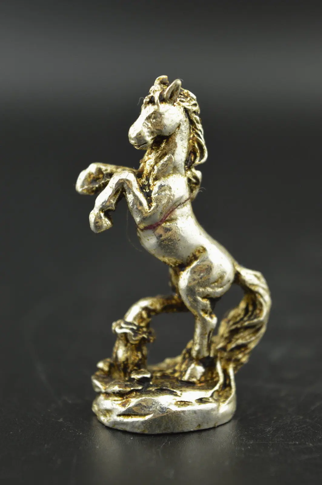 Meraviglioso Miao Silver Carve Robusto Cavallo Realistico Rara Statua Delicata