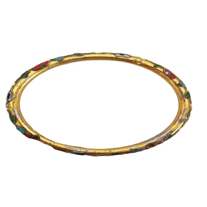 China Old Pechino Cloisonne Blue Bracelet 63Cm