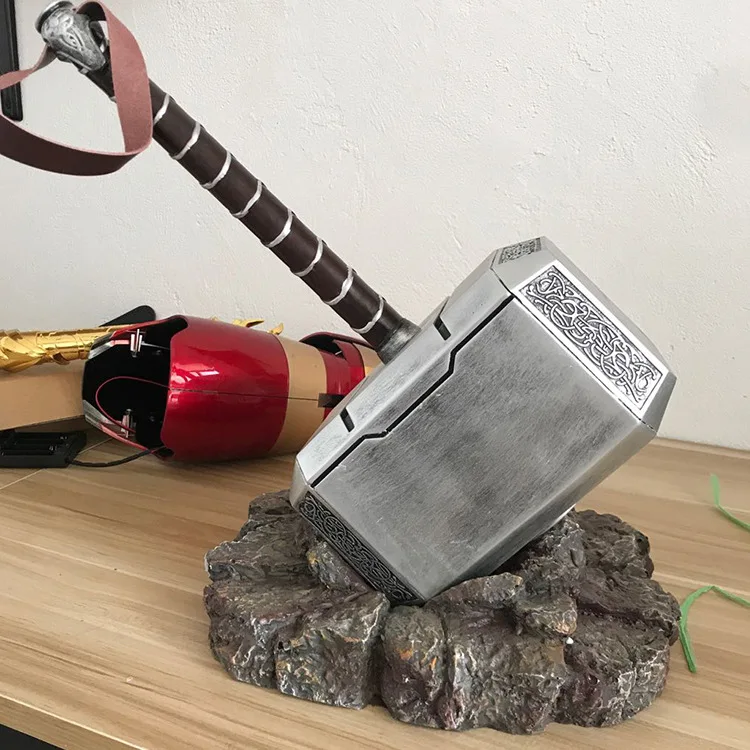 Hot Toys Marvel Anime Figures Thor Hammer Arma Set The Avengers Mini Quake Stormbreaker Anime Mjolnir Doll Model Boy Gifts