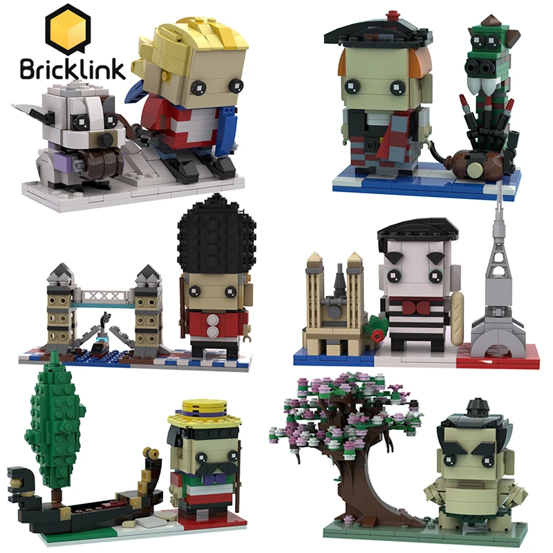 Bricklink Ideas Anime Figures Vikings Royal Guard Sumo Wrestler Legni Ness Monster Brickheadz Set Building Blocks Giocattoli Per Bambini Regalo