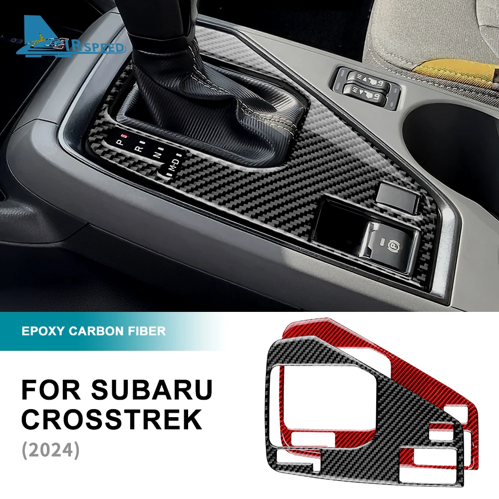 Per Usdm Per Subaru Crosstrek 2024 Real Soft Carbon Fiber Lhd Sticker Car Gear Shift Panel Interior Trim Proteggi Gli Accessori