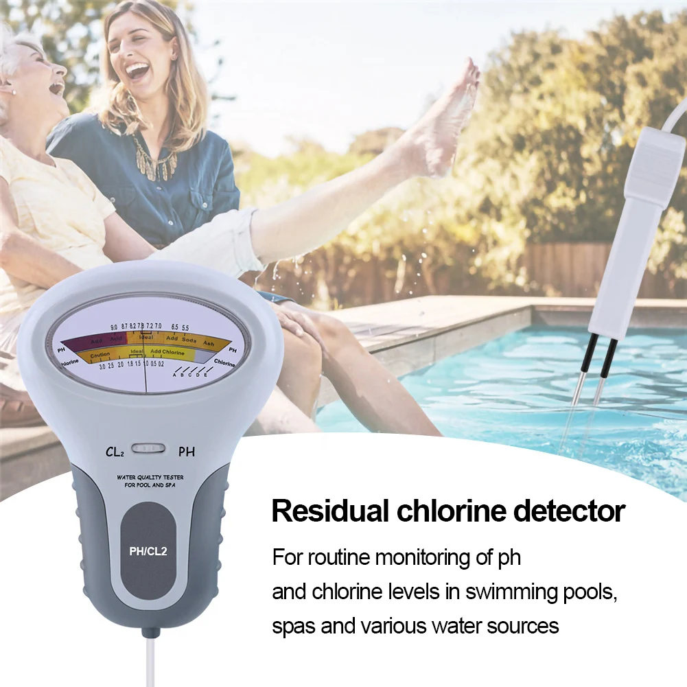 Test Cloro Piscina Ph-Cl2 2 In 1 Dispositivo Di Test Della Qualità Dell'Acqua Ph Tester Per Piscina Spa Water Cloro Tester Ph Cloro Meter Cl2 Misurazi