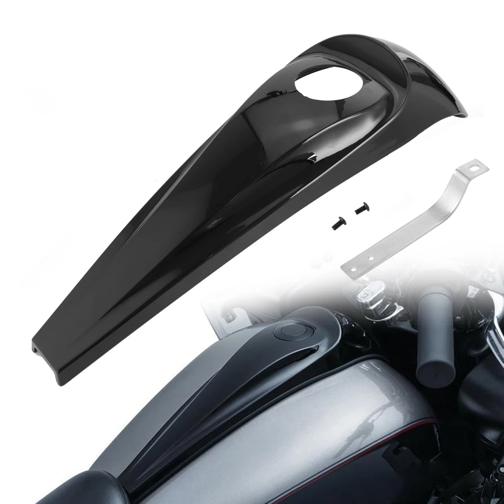 Moto Nero Smooth Dash Fuel Tank Console Trim Panel Kit Oil Gas Tank Cover Cap Per Harley Touring Road King Flht 08-Up