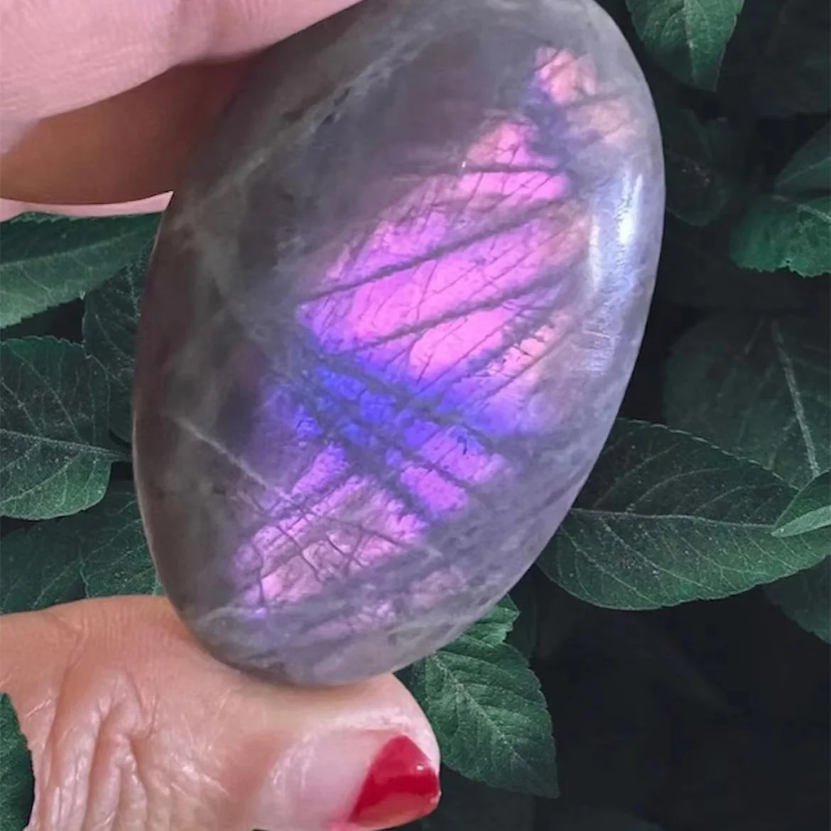 1Kg Natural Purple Labradorite Palm Stone Crystal Purple Labradorite Palm In Vendita
