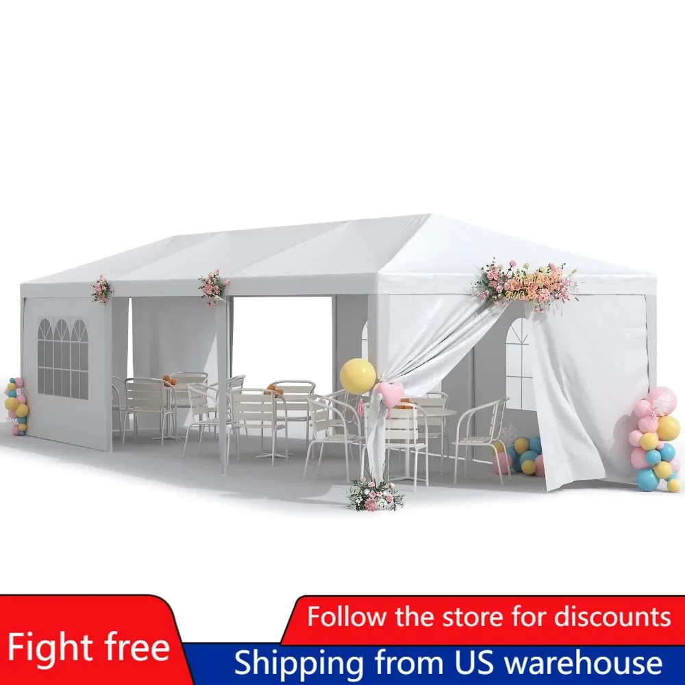 10 'X 30' Gazebo All'Aperto Tenda Per Feste Di Matrimonio Riparo Da Campeggio Pareti Laterali Rimovibili Posto Auto Coperto Cater Bbq Eventi Freight F