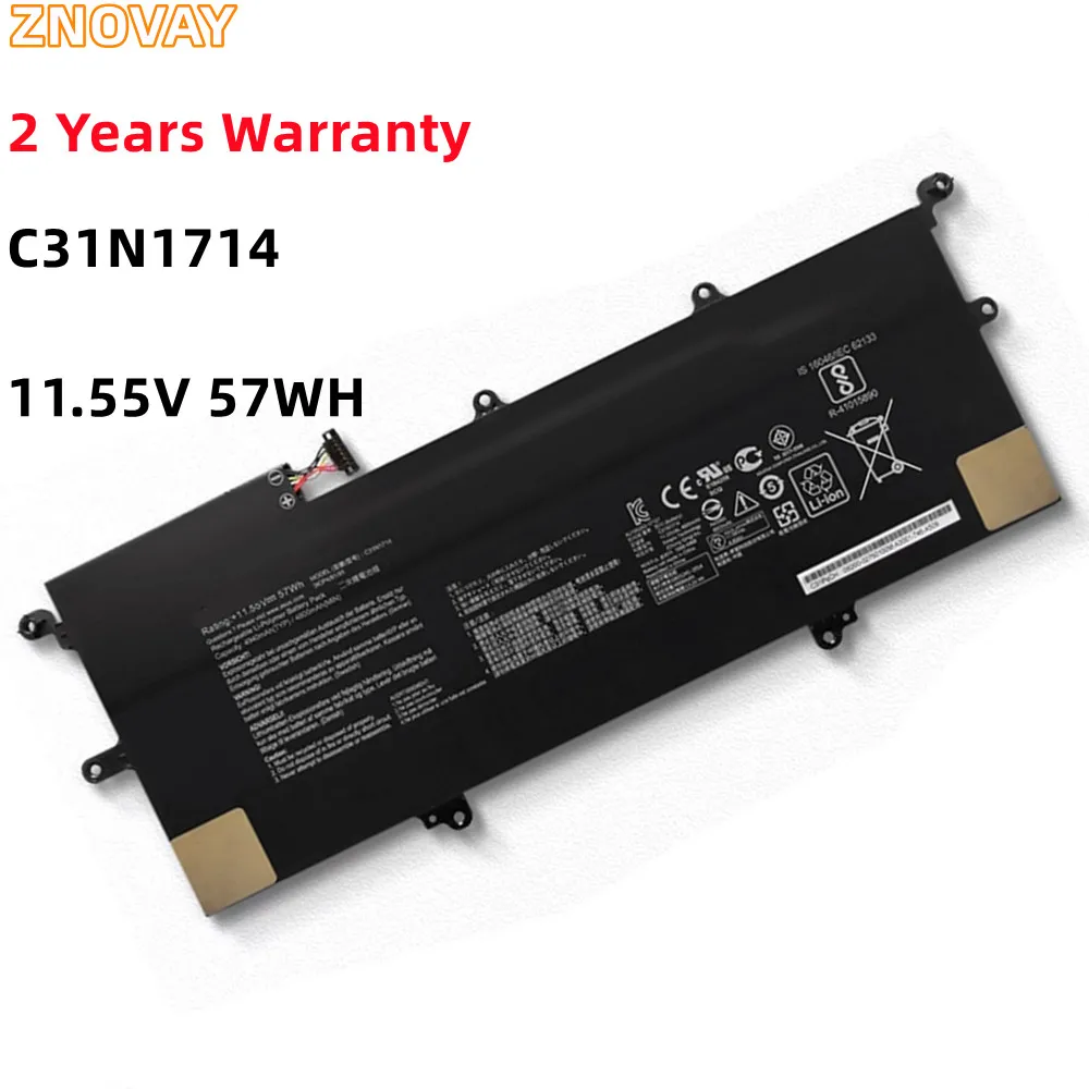 Znovay Nuova Batteria C31N1714 Per Asus Zenbook Flip 14 Ux461Ua Ux461Un Ux461Fa Ux461Fn 2-In-1 Ux461Ua-E1072T E1022T E1091T C31Pqch