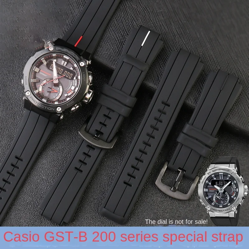 Cinturino Sportivo In Silicone Gst B200 Per Casio G-Shock 5608 Cinturino Gst B200 Cinturino In Silicone Morbido Color Blocking Da Uomo 16Mm Comodo Cin
