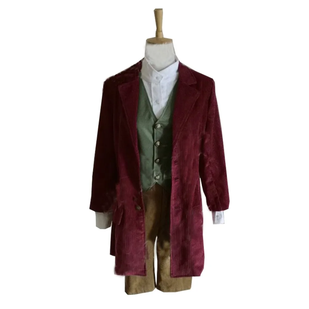 Lo Hobbit Bilbo Baggins Costume Cosplay Halloween Christmas Uniform Outfit Personalizza Qualsiasi Dimensione