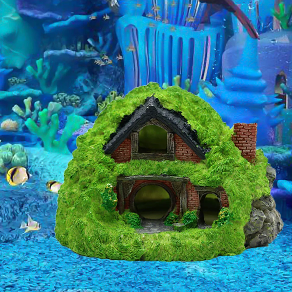 Decorazione Dell'Acquario Hermit Crab Climbing Toy Decorazione In Resina Hobbit House Cave Ornament Resina Fish Hideout Rettile Hole