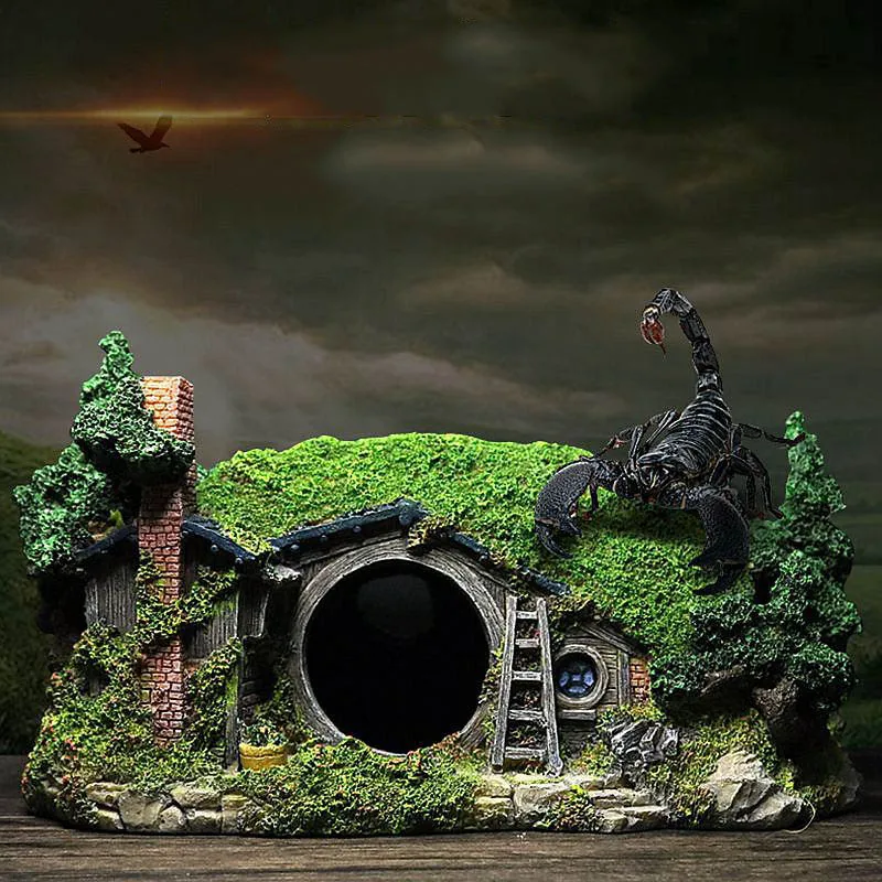 Resine Hobbit Castelli Rifugio Case Decorazioni Per Acquari Case Per Alberi Paesaggistica Castello Resina Hobbit House