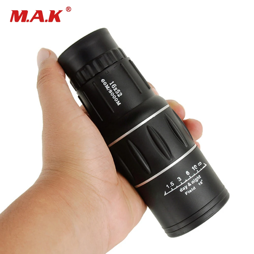 66M/8000M Ingrandimento 16X Monoculare Nero Dual Focus Zoom Lente Ottica Armatura Telescopio Per Caccia Campeggio