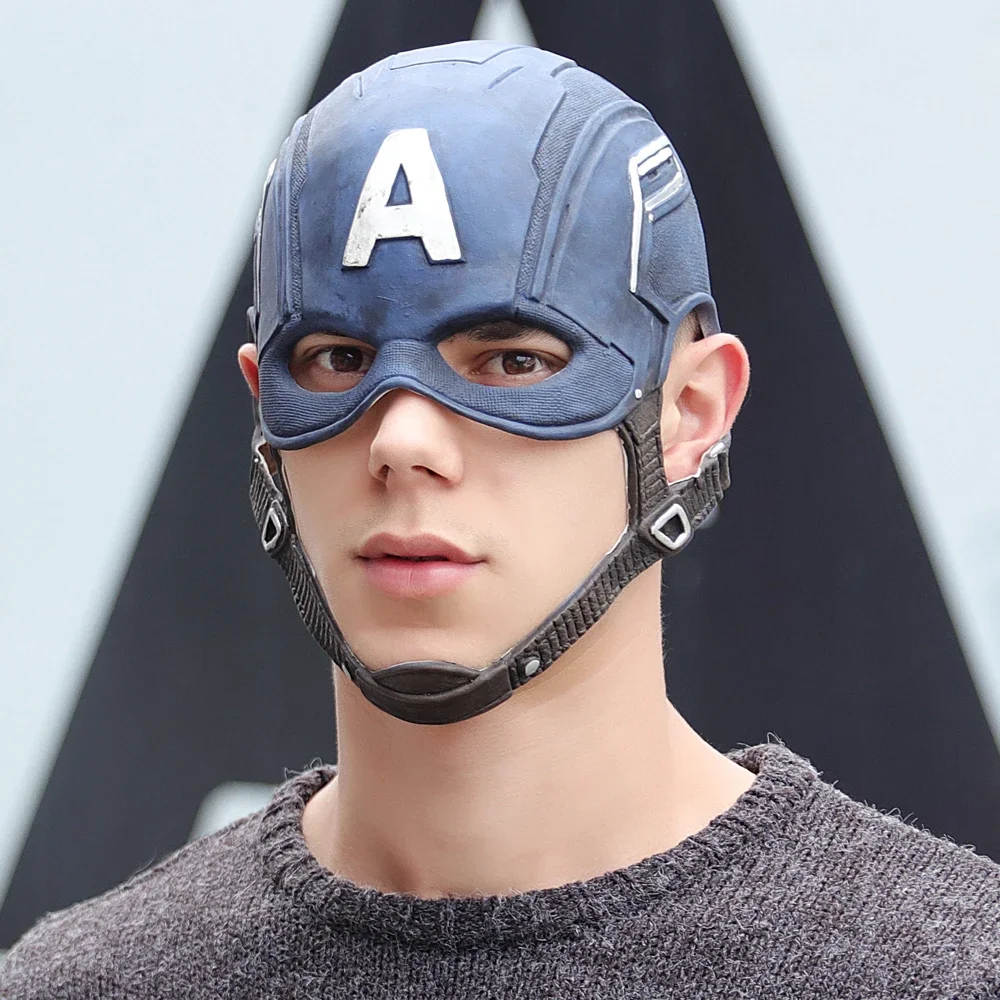 Cosplay Superhero Captain America Civil War Ca Mask Stephen Rogers Latex Helmet Costume Fancy Dress Party Anime Stage Show Puntelli