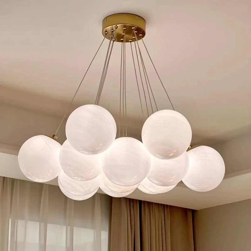 Nordic Frosted Planet Glass Ball Pendant Lights Children'S Room Modern Hanging Lamps Dinning Living Room Decoration Led Lighting