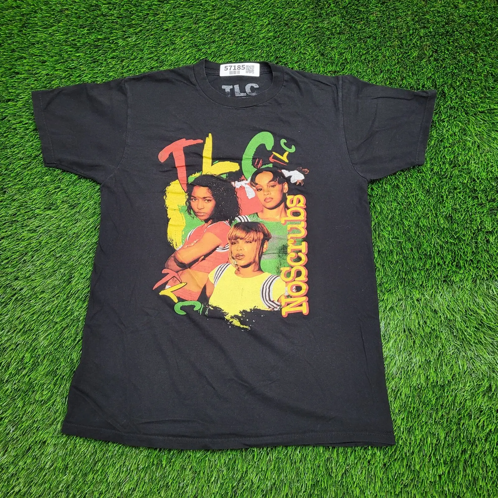 Anni '90 Girl Group R B Tlc No Scrub T Shirt Donna M 18 5X26 Colorato Rap Nero Maniche Lunghe O Corte