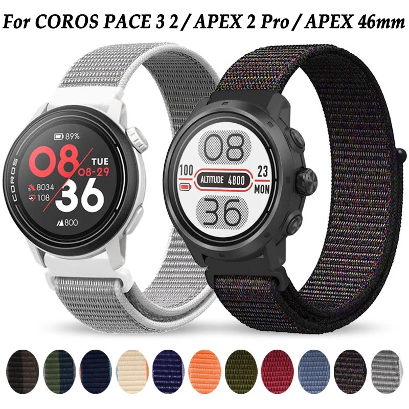Cinturino Per Orologio In Nylon Da 20Mm 22Mm Per Cinturino Coros Pace 3 2 / Apex 2 Pro Per Bracciale Coros Apex Pro / Apex 46Mm / Apex 42Mm