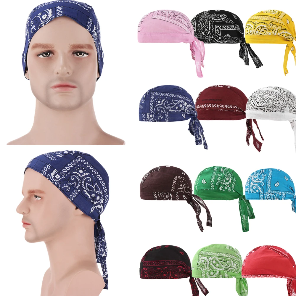 Unisex Donna Uomo Paisley Print Moto Wrap Biker Hat Bandana Foulard Skull Cap Hat Foulard Skull Cap Hat Head Wrap Durag