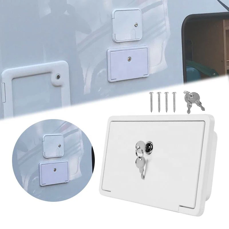 Rv Hatchdoor Waterproof White Anti-Uv Abs Chiudibile A Chiave Caravan Camper Parts Hatch Accessori Per Retrofit Per Camper