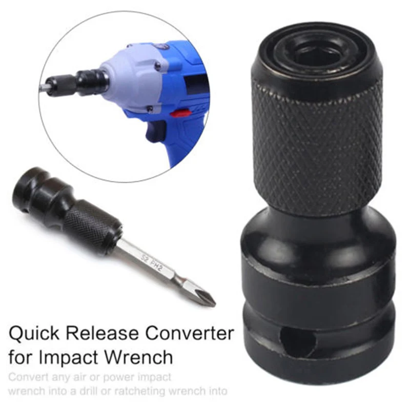 1/2 ''Drive To 1/4'' Hex Drill Chuck Converter Socket Adapter Drill Chuck Drill Chuck Adapter Per Chiave A Percussione