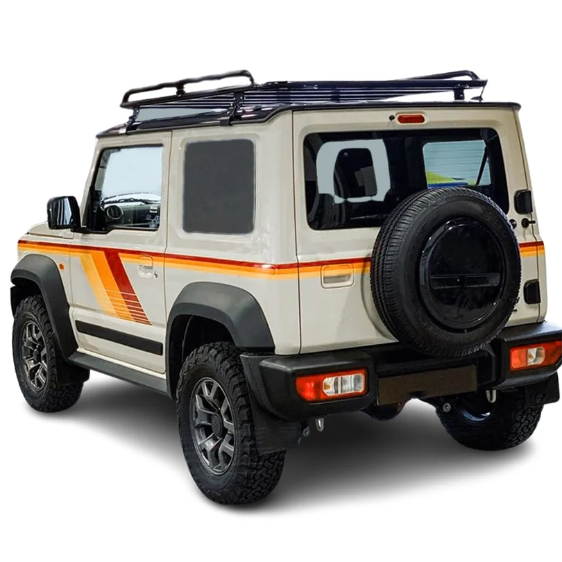 Retro Tri-Color Waist Body Door Sticker Stripe Vinyl Graphics Decal Kit Accessori Per Suzuki Jimny Jb74W 2021 2022 2023