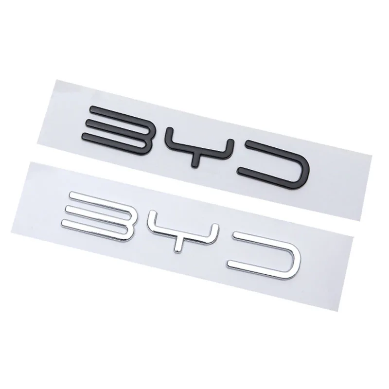 3D Metal Black Chrome Logo Byd Letters Emblem Car Fender Badge Trunk Decal Per Byd Tang Song Yuan Qin Byd Stikcer Accessori