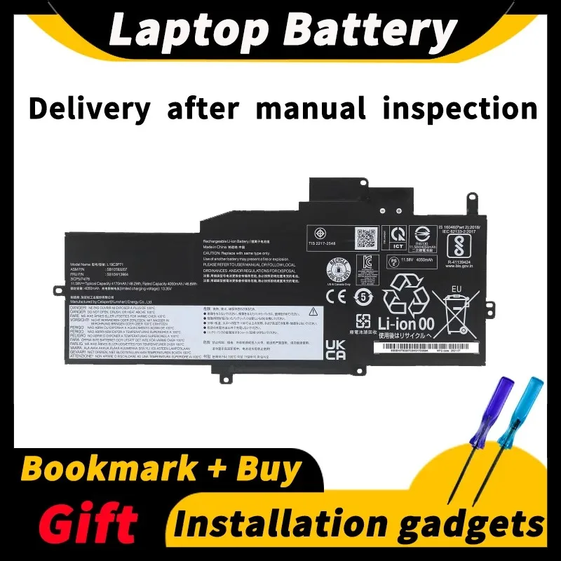 Per Lenovo Thinkpad X1 Nano Gen 1 L19C3P71 Batteria Per Laptop L19M3P73 11.58V 48.2Wh