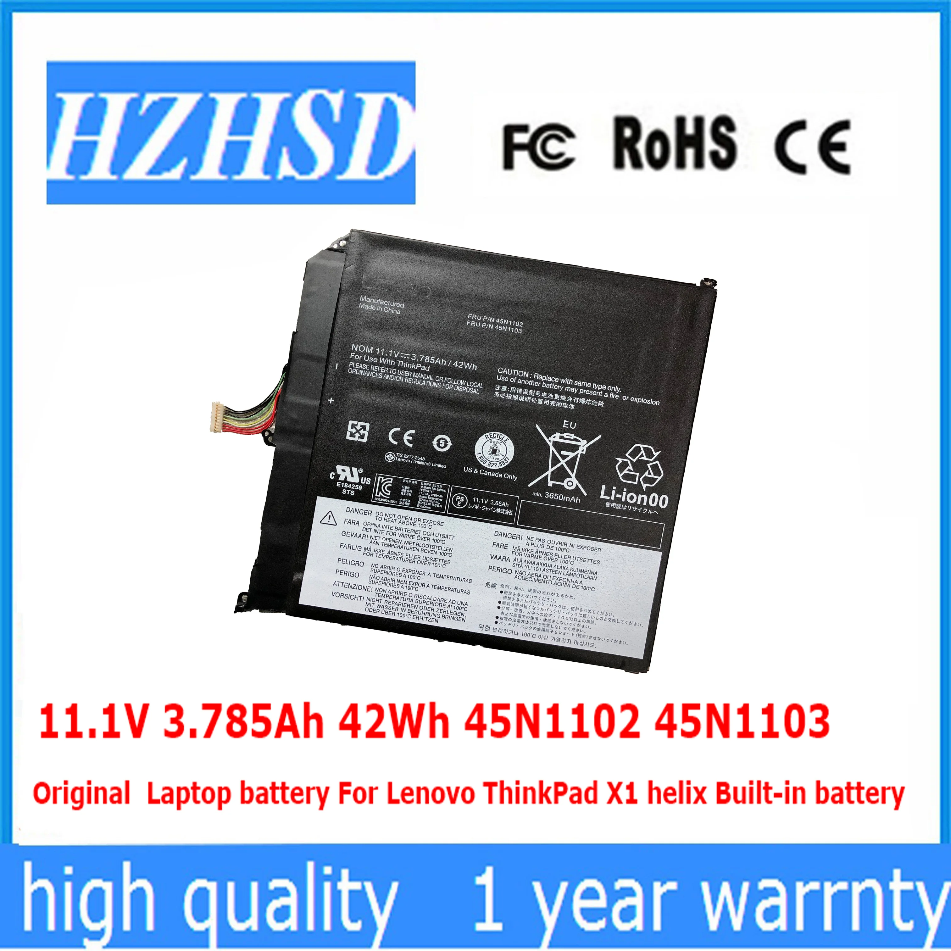 11.1V 3.785Ah 42Wh 45 N1102 45 N1103 Batteria Originale Per Laptop Per Lenovo Thinkpad X1 Helix Built-In
