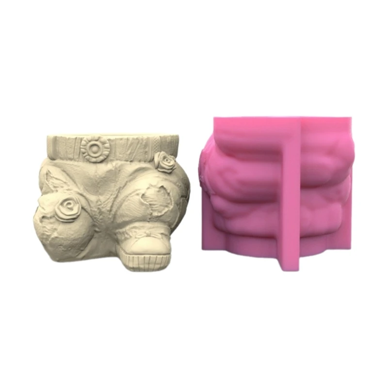 Stampo In Silicone Per Vasi Da Fiori, Vaso, Pantaloni, In Ginocchio, Cemento, Cemento, Resina Epossidica, Stampo Per Colata, Fai