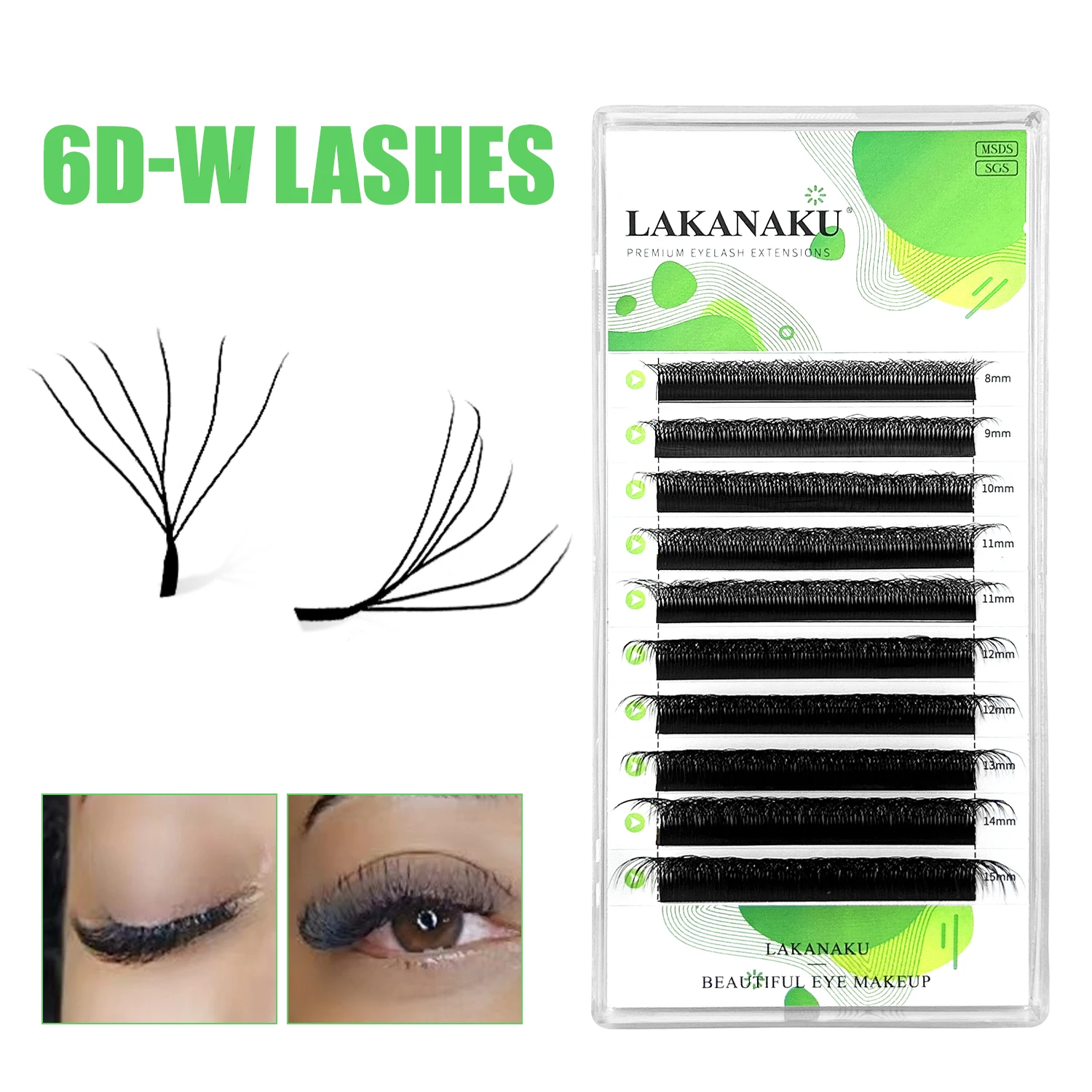 Lakanaku 6D W Extension Ciglia Volume W Ciglia Mega Cilios W 6D