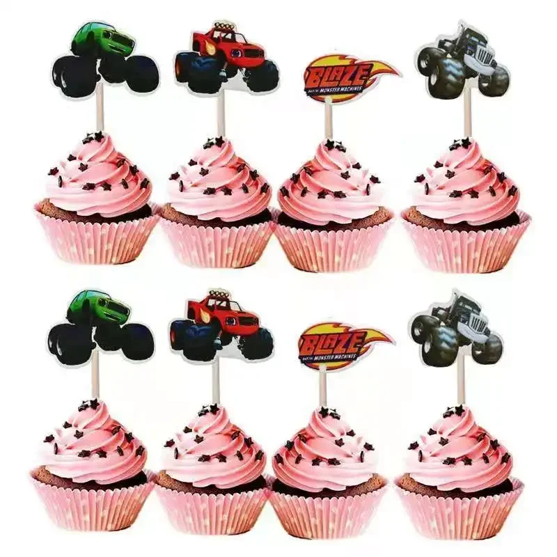 Disney Flame Car Monster Truck Sfondo Panno Decorazione Bigfoot Monster Car Theme Party Decoration Supplies