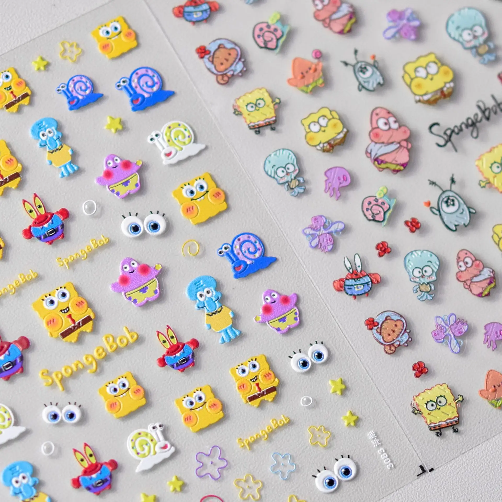 New Spongebob Squarepants Adesivi Per Unghie In Rilievo Anime Cubic Thin Tough Nail Decorations Regalo Di Festa