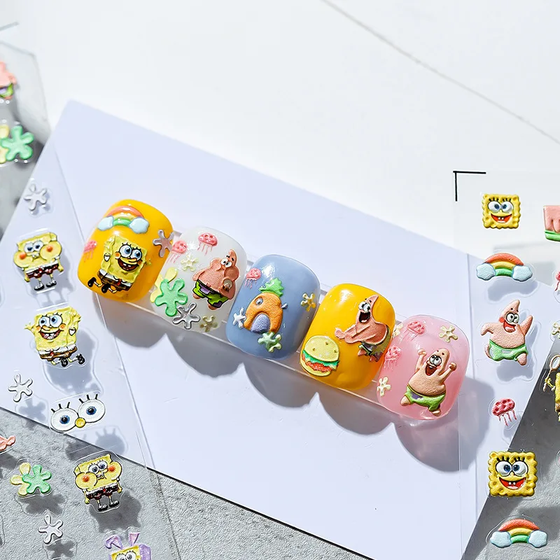 Spongebob Squarepants New Craft 5D Adesivi Per Unghie Sottili E Resistenti Pro Cartoon Adesivi Per Unghie Adesivi Per La Schiena Adesivi Per Unghie Se