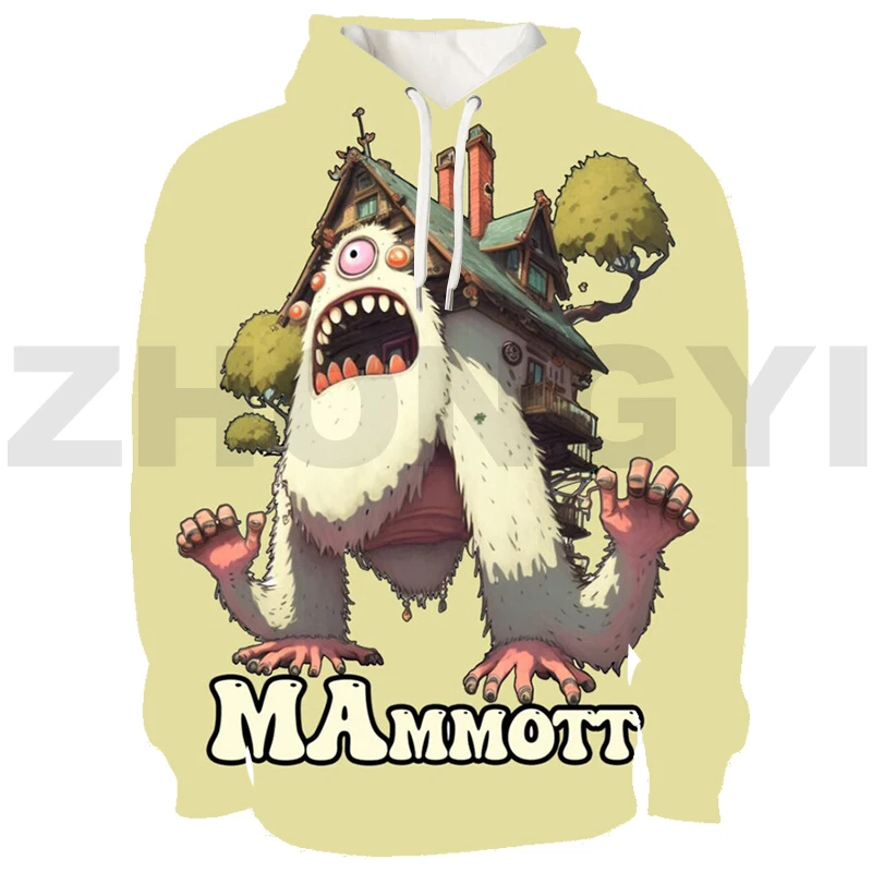Video My Singing Monsters Anime Clothes Cute Cartoon Streetwear Women 3D My Singing Monsters Game Felpa Con Cappuccio Da Uomo Plus Size Pullover
