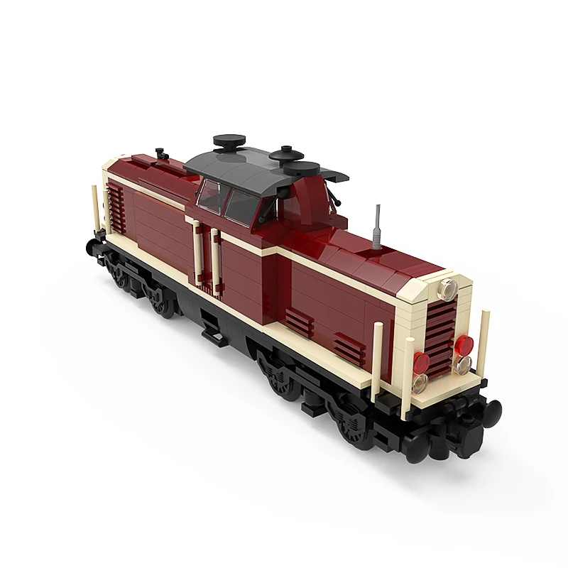 Buildmoc V100 Locomotiva Da Carico Tedesca Electric Town Train Building Blocks Kit Motor Railway Vehicle High-Tech Toys For Kids Gift