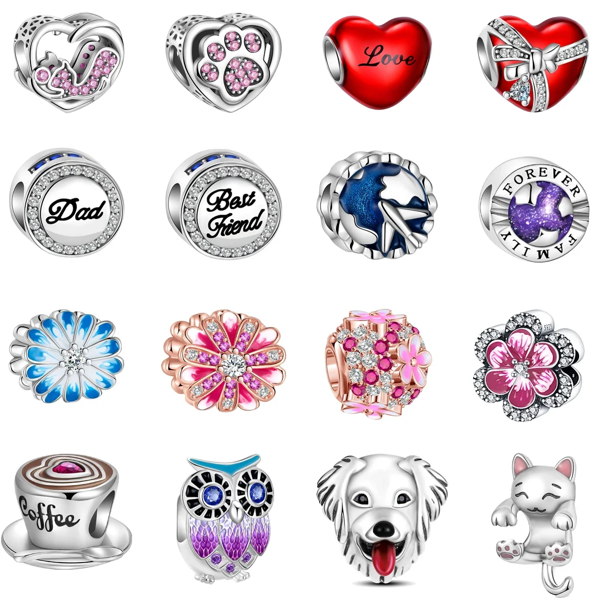 925 Sterling Silver New Charm Fit Originale Pandora Charm Bead Forever Family Charm Bracciale Collana Gingillo Gioielli Da Donna Fai Da Te