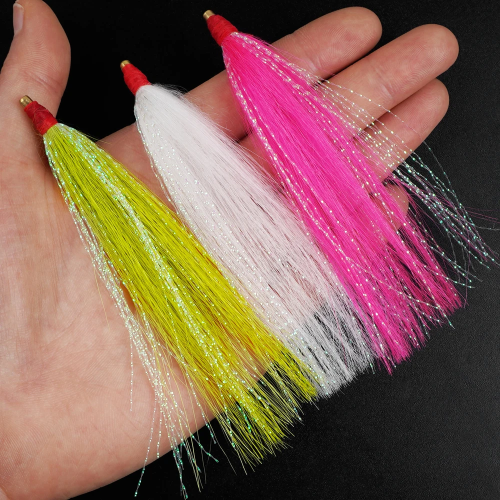 500 Pz/300 Pz Pesca Bucktail Teaser Saltwater Fishing Lure Fluke Rig Teaser Lure Accessori Per La Pesca Affrontare Per Bass Trout
