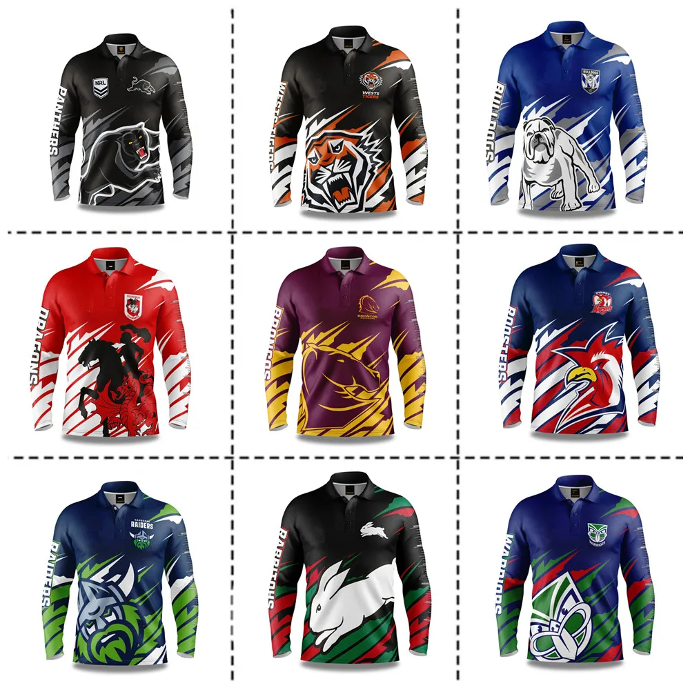 2024 Panthers Nsw Blues Maroons Storm Cowboys Tigers Sharks Raiders Rabbitohs Rooster Broncos Warriors Tuta Da Pesca: S-5Xl