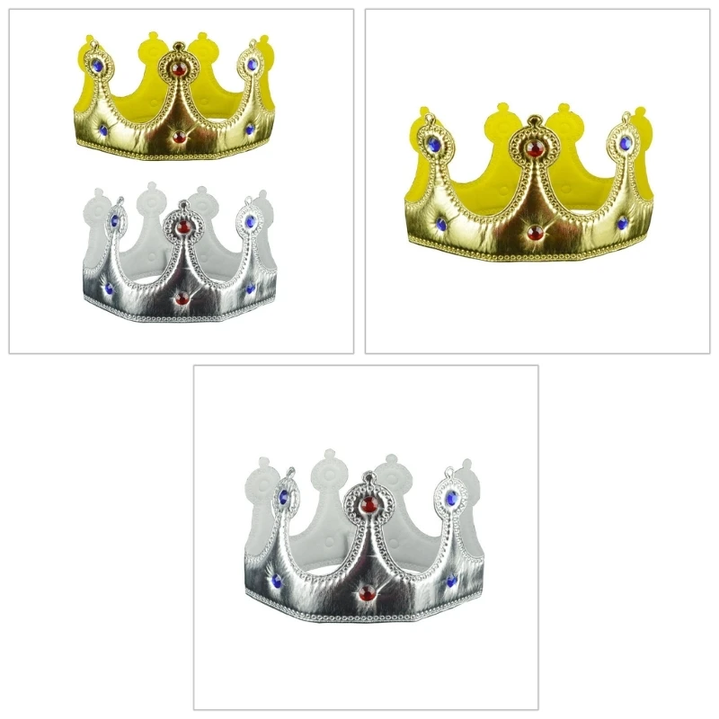 Y166 Geogrous Jeweled King Crowns Prom Dress Up Per Spettacoli Sul Palco
