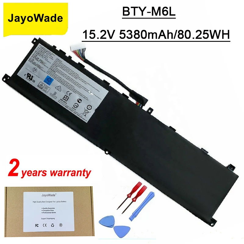 Jayowade Bty-M6L Batteria Per Laptop Per Msi Gs65 Gs75 Stealth Thin 8Rf 8Re Ps63 P65 P75 Creator 8Rc 8Sc 9Sc 9Se Ms-16Q3 Bty M6L