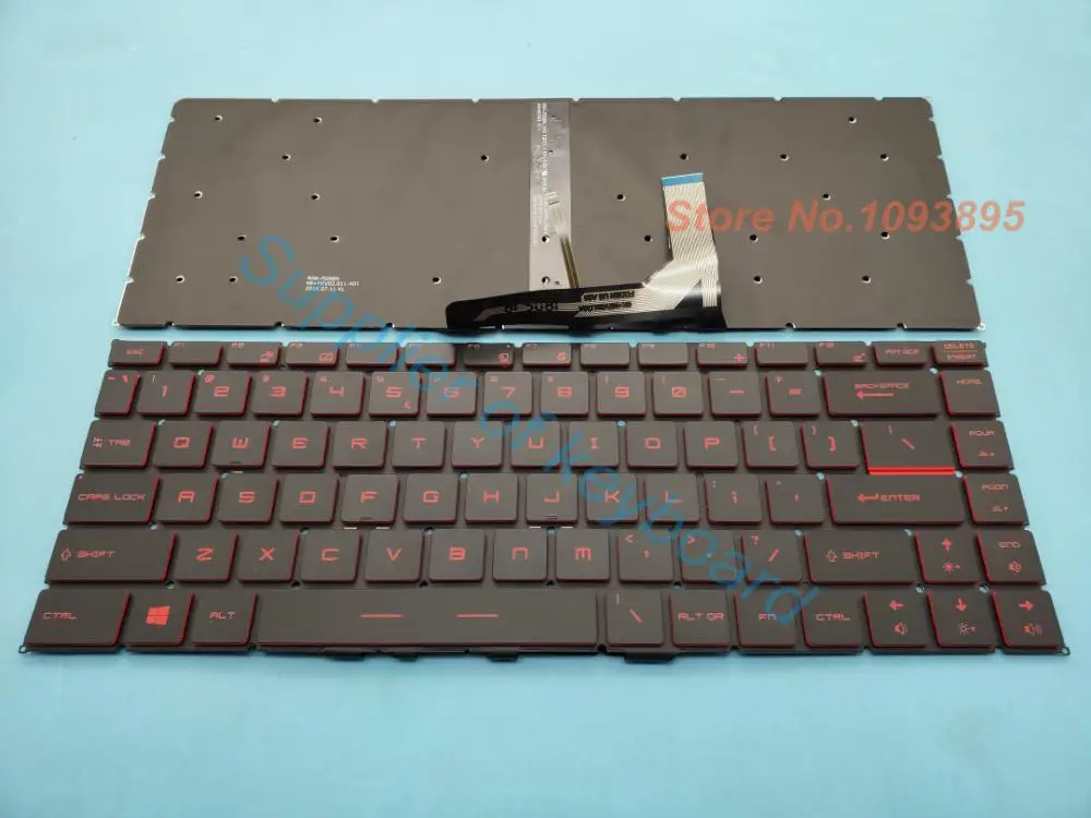 Nuovo Per Msi Gs65 8Se 8Sg 8Sf Stealth Thin 8Re 8Rf Laptop Tastiera Inglese Retroilluminata Rossa