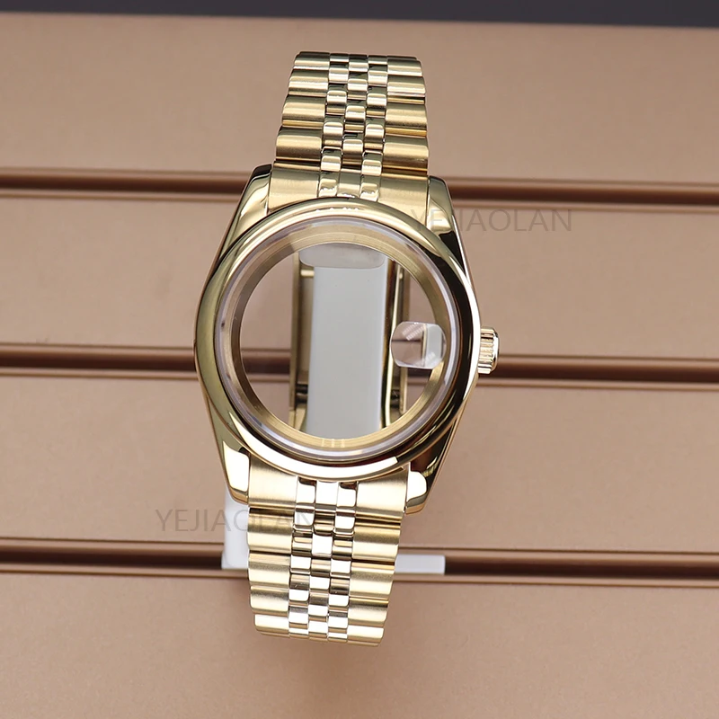 Oro 36Mm 40Mm Custodie Per Orologi Da Uomo Cinturino In Vetro Zaffiro Parti Quadrante Da 28.5Mm Per Datejust Seiko Nh35 Nh36 Miyota 8215 Movimento