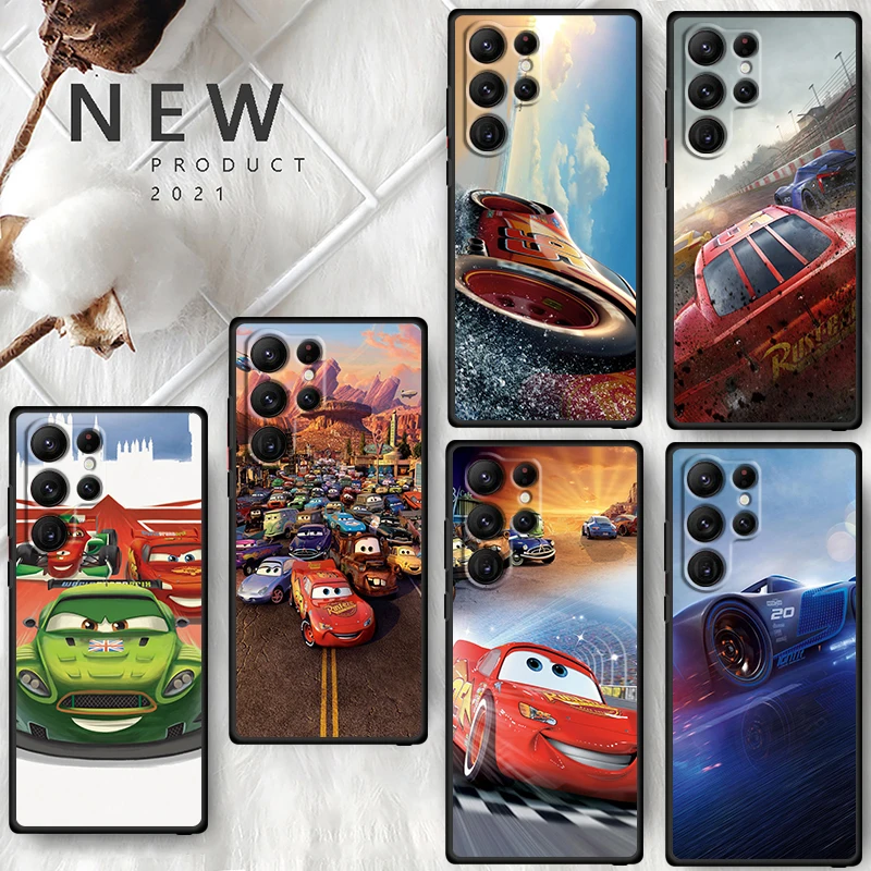Lightning Mcqueen Cars Per Samsung Galaxy S24 S23 S22 S21 S20 Fe S10 S10E Plus Ultra Pro Lite 5G Custodia Nera Per Telefono