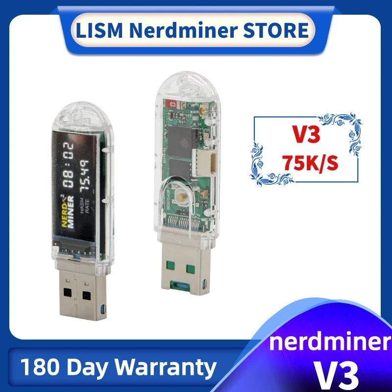 Nerdminer V3 75Kh/S V1.6.3 Nuovo Bitcoin Solo Lotteria Miner Lilygo Btc Lotteria Miner 75Kh/S Nerd Miner Btc Lotteria Miner