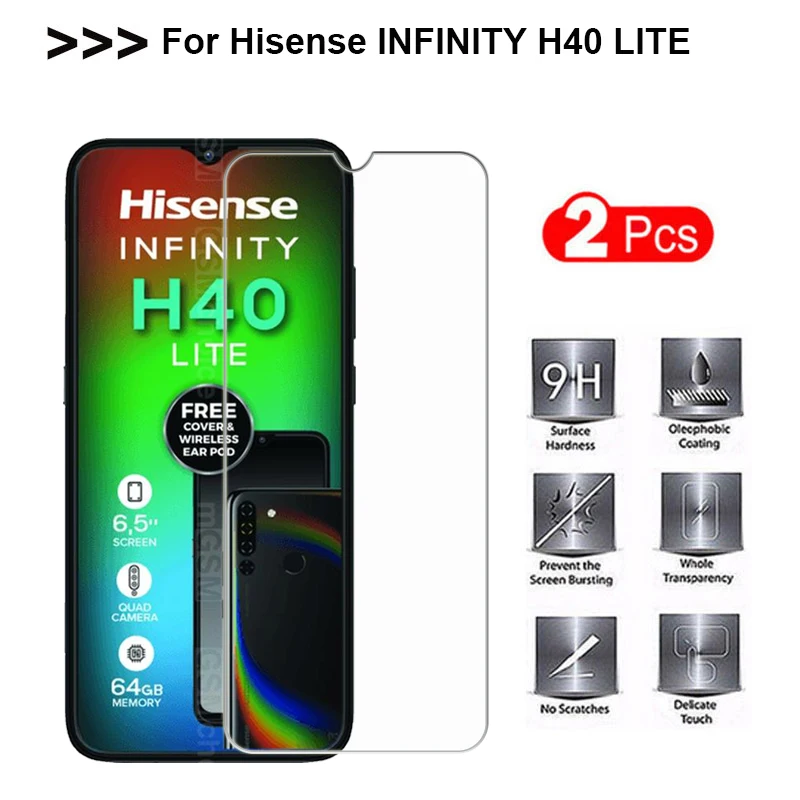 2Pcs Vetro Temperato Per Hisense Infinity H40 Lite Protezione Dello Schermo 100% Orignal Pellicola Per Hisense Infinity H40 Lite